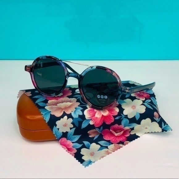 KOMONO sunglasses NEW Floral Vivien round black pink main image 11